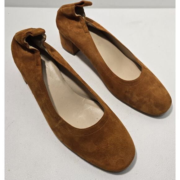 Everlane The Day Heel in Almond Suede Woman's Size 9 - Picture 1 of 9